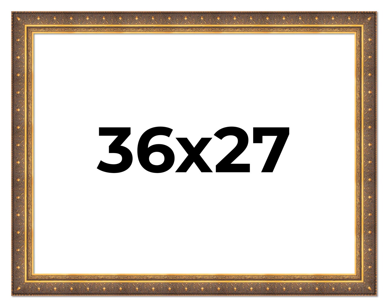 36x27 Museum Gold Picture Frame - UV Acrylic, Foam Board Backing, Hanging Hardware